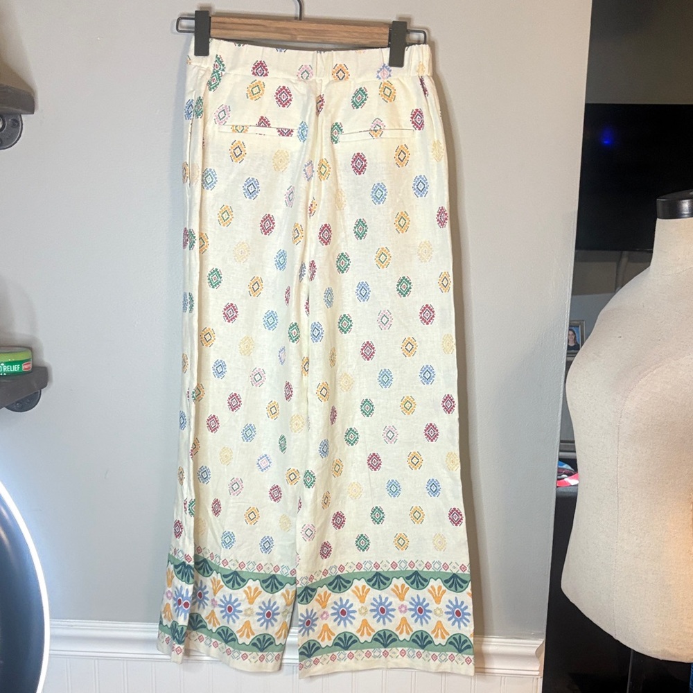 Colorful Patterned Wide Leg Pants - Picture 5 of 8